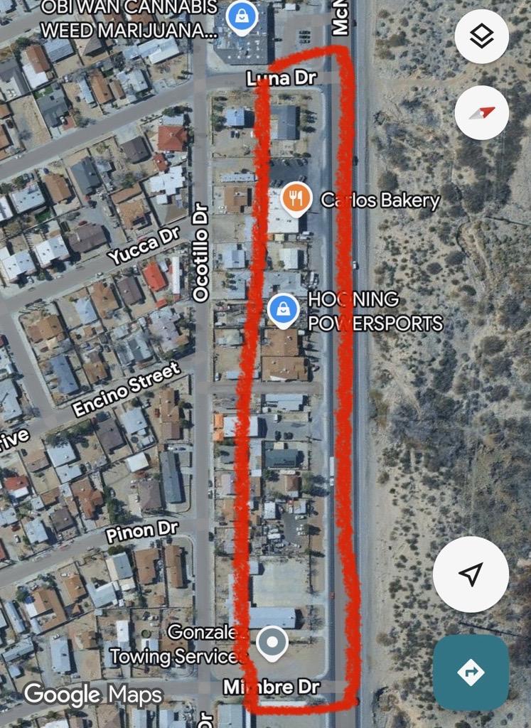 WATER SERVICE INTERRUPTION NOTICE  Due to emergency repairs on a water main, water service will be temporarily shut off along McNutt Road between Mimbre Drive and Luna Drive.