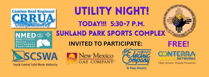 Utility Night Community Event Today from 5:30 - 7 p.m. at the Multi-Gen Center 